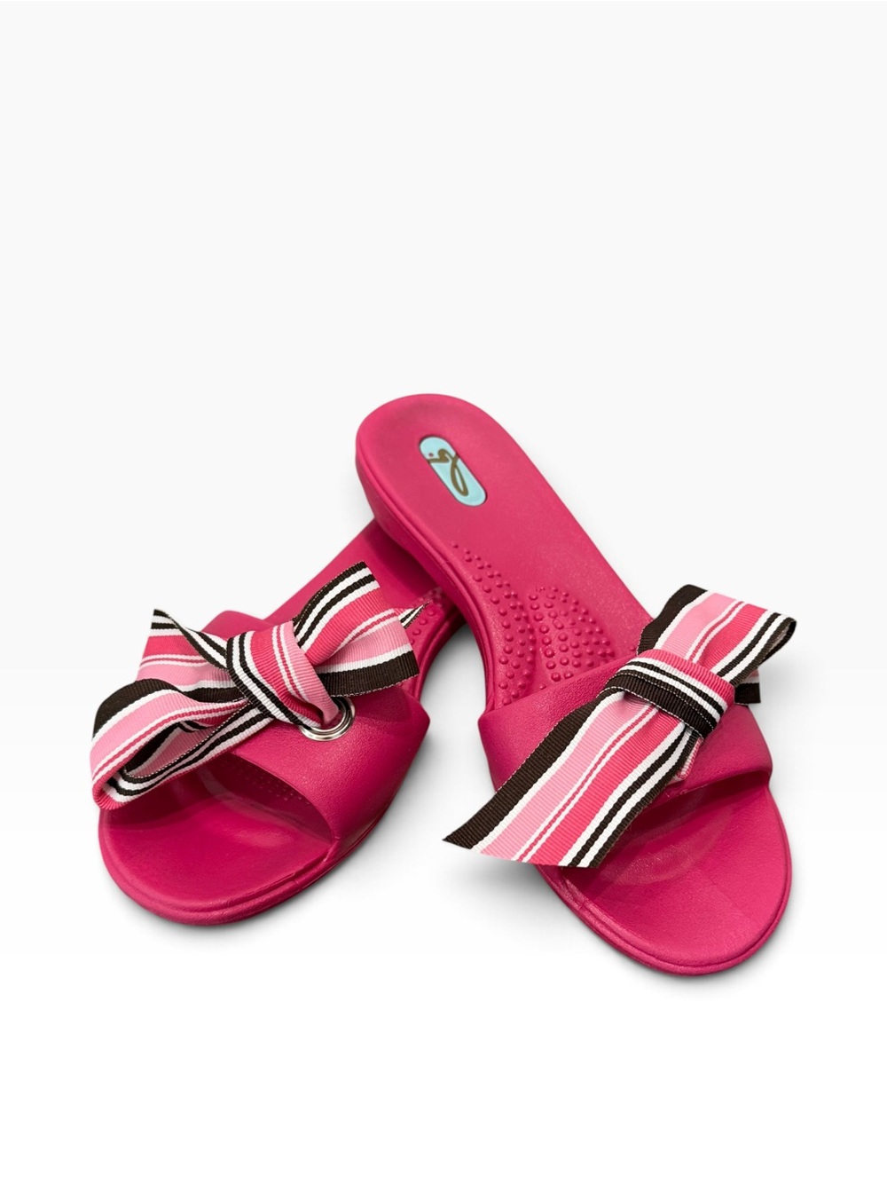Oka-B Pink Bow Slide Sandals Size M
